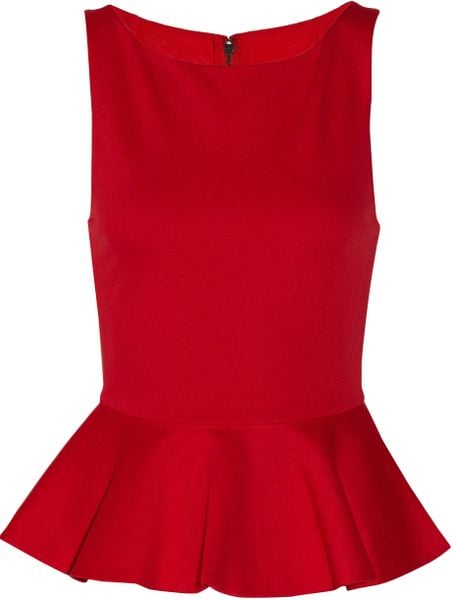 peplum red top