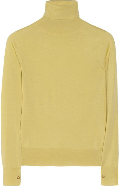Chloé Wool Turtleneck Sweater in Yellow (Chartreuse) | Lyst