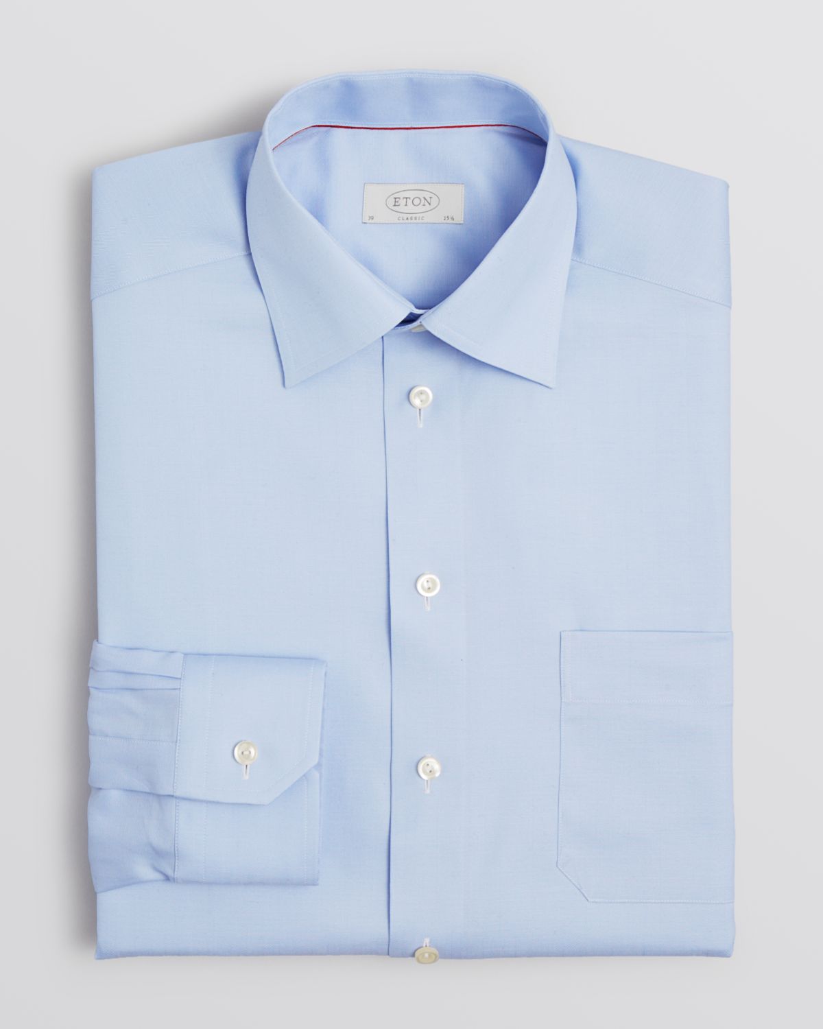 Eton Of Sweden Eton Solid Herringbone Dress Shirt Classic Fit in Blue