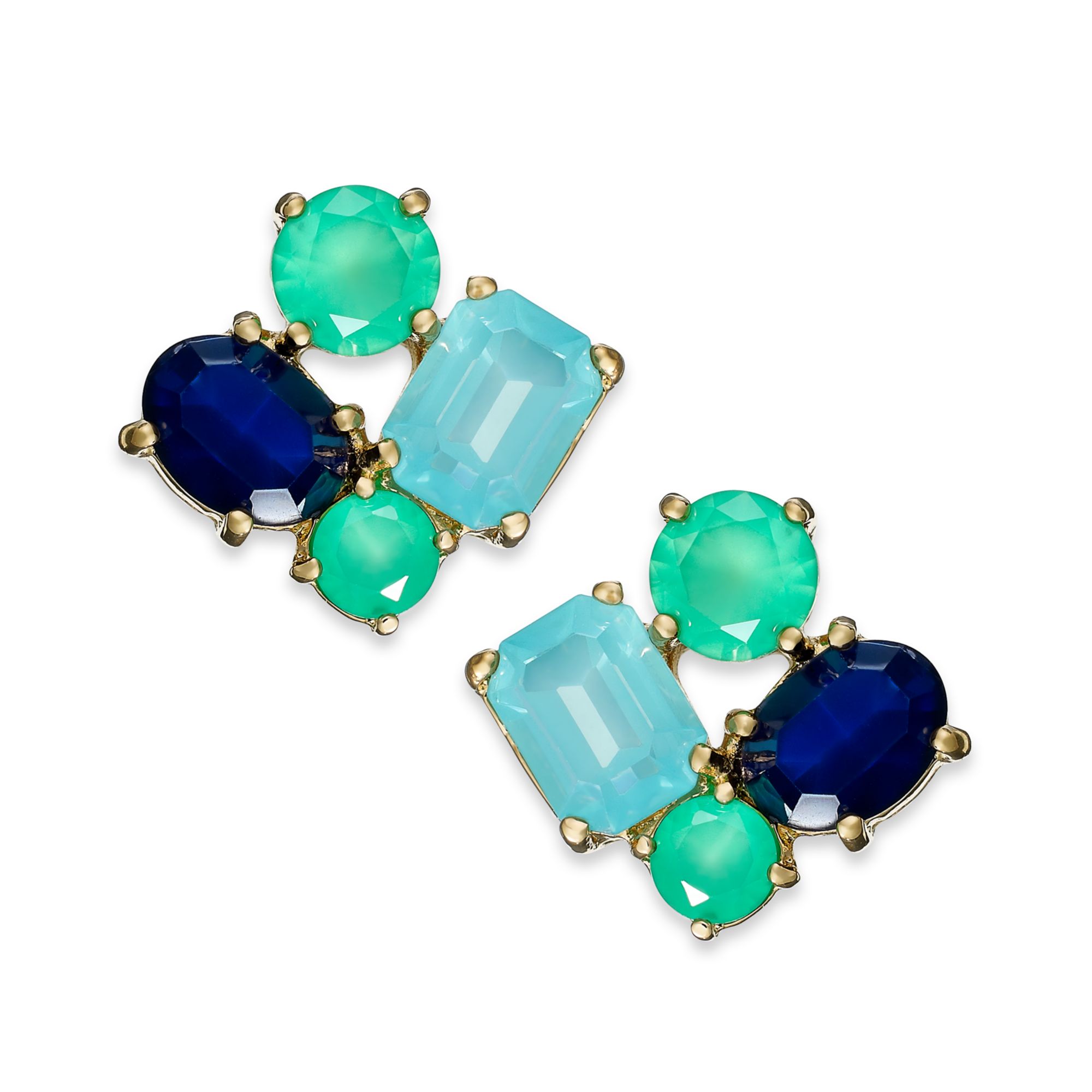 Kate Spade New York Goldtone Blue Crystal Cluster Stud Earrings in Blue