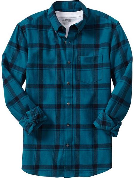 Old Navy Patterned Flannel Slimfit Shirts in Blue for Men (Turquoise ...