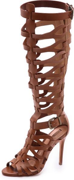 Schutz Eirini Cutout Tall Gladiator Sandals in Brown (Brownie) | Lyst