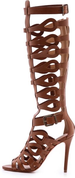Schutz Eirini Cutout Tall Gladiator Sandals in Brown (Brownie) | Lyst