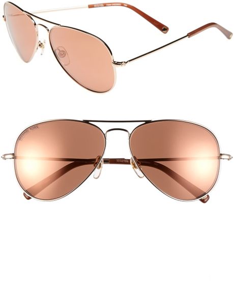 Michael Michael Kors Dylan 58mm Aviator Sunglasses In Gold Rose Gold Lyst