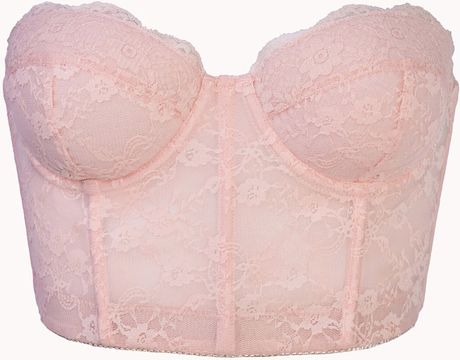 strapless corset bra forever lace pink