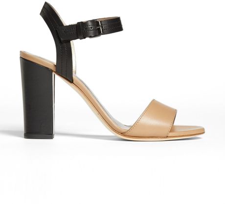 Lanvin Chunky Heel Sandal in Beige (Black) | Lyst