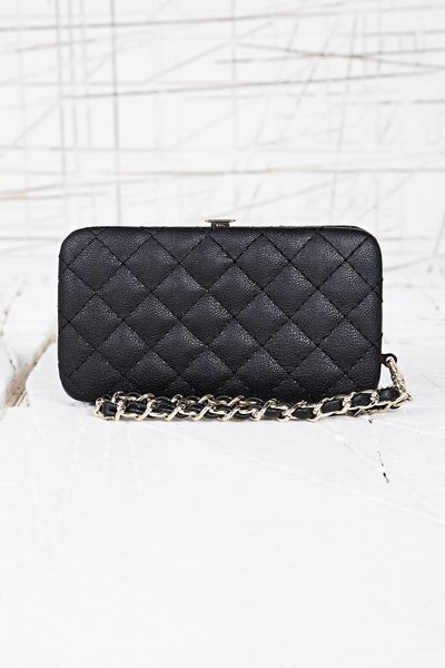 Urban Outfitters Quilted Chain Strap Phone Case in Black | Lyst