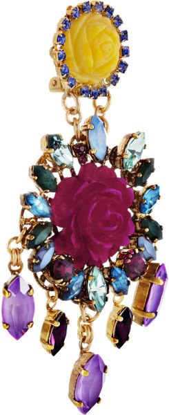 Erickson Beamon I Never Promised You A Rose Garden Goldplated Swarovski Crystal Clip Earrings In