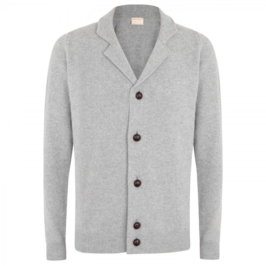 John Smedley Gowan Merino and Cashmere Blend Cardigan in Gray for Men (silver) | Lyst