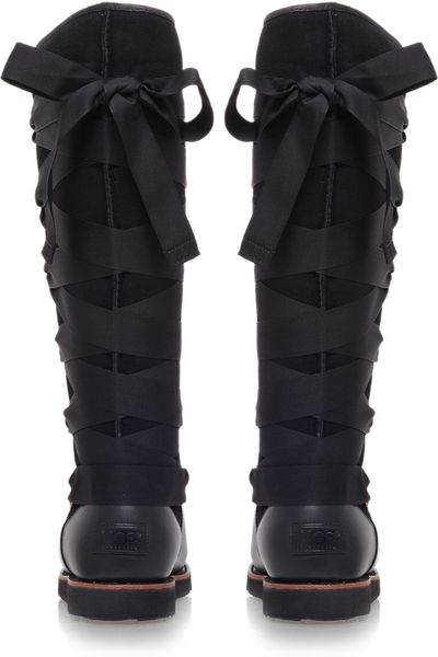ugg boots with laces black