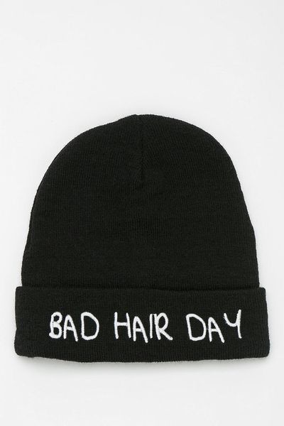 Urban Outfitters Local Heroes Bad Hair Day Beanie in Black | Lyst