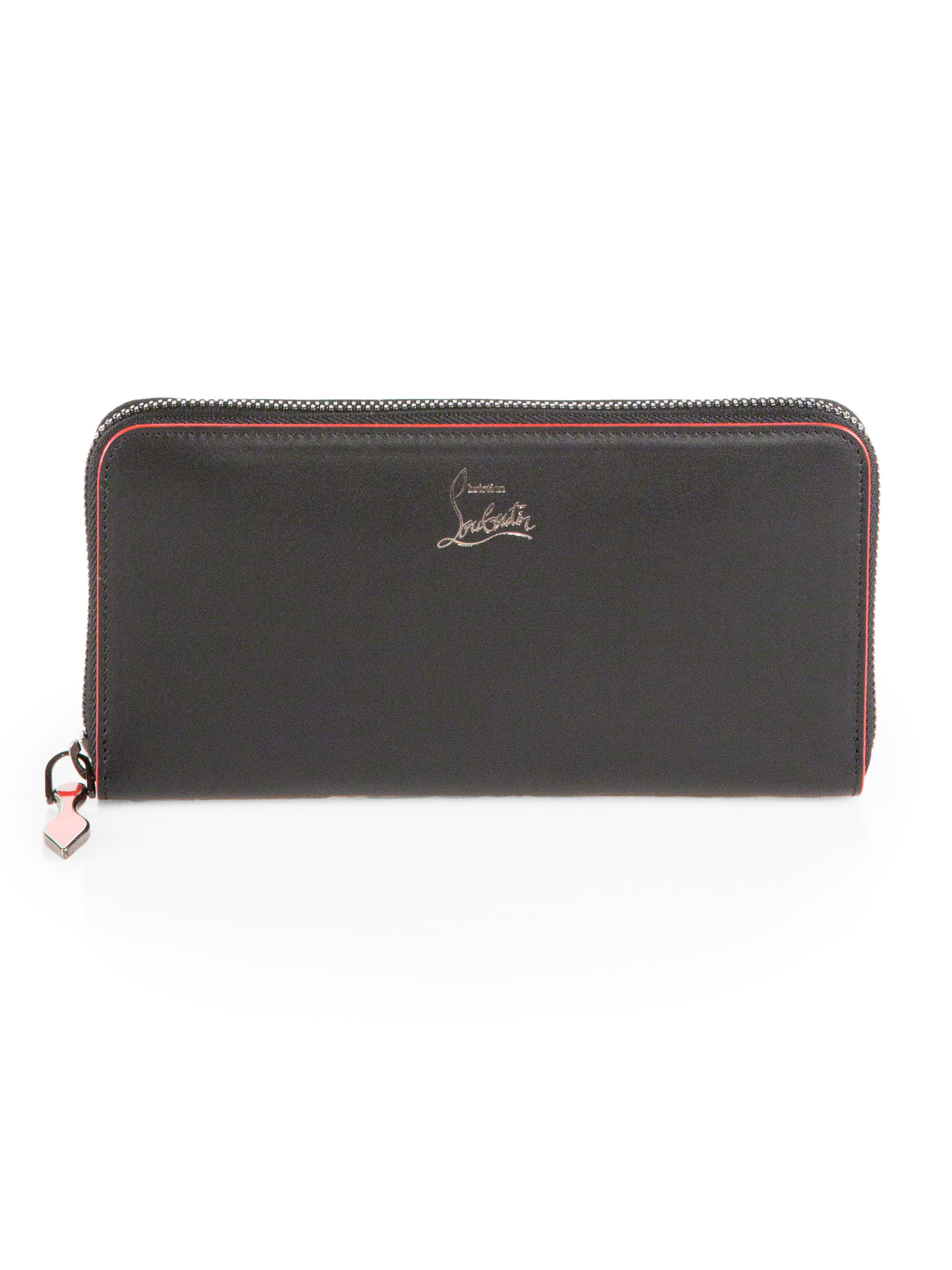 christian louboutin panettone zip around wallet in black lyst christian louboutin panettone zip around wallet in black lyst
