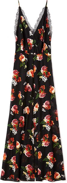 black red floral maxi dress