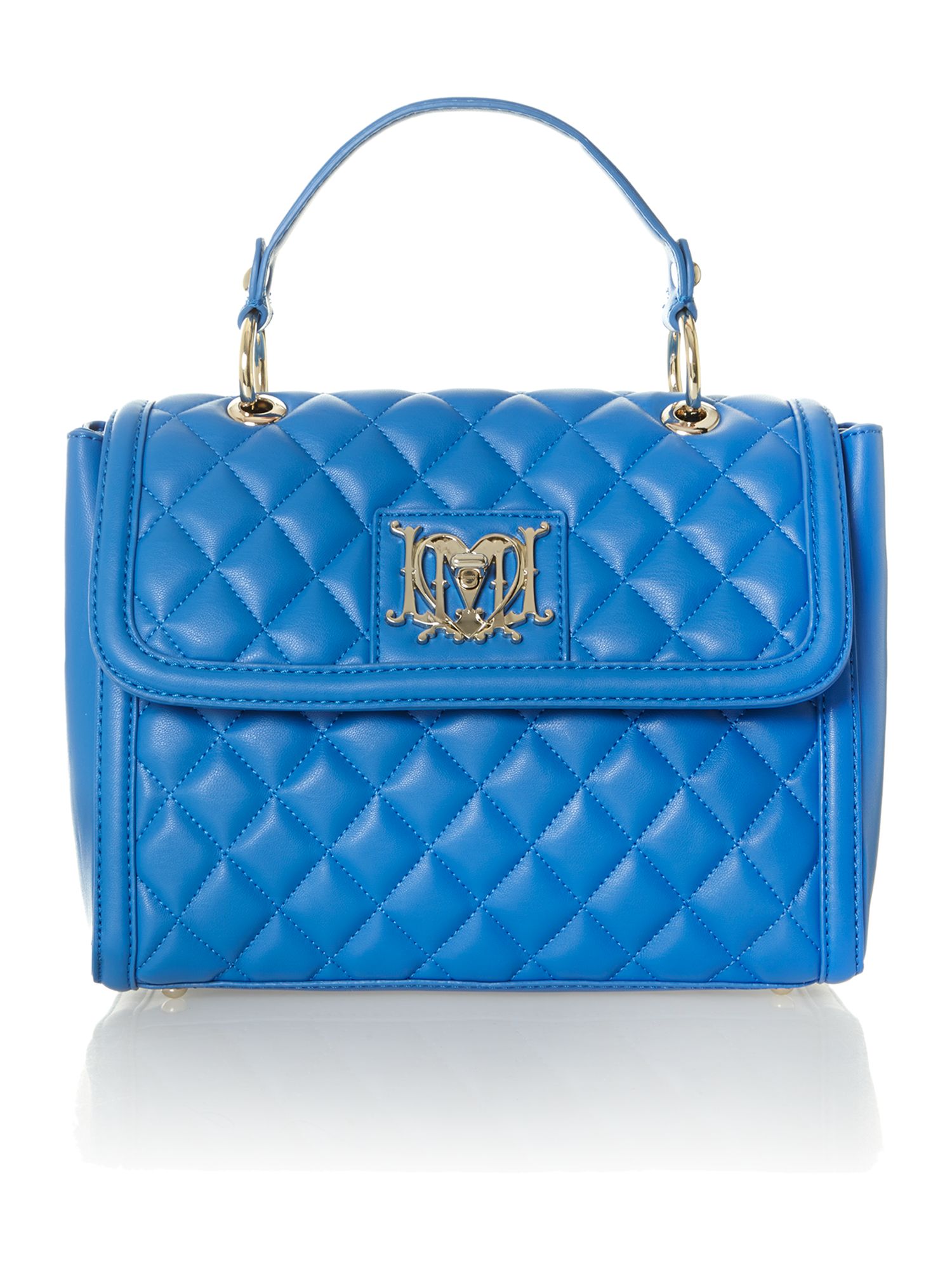 Love Moschino Blue Small Quilted Flapover Bag in Blue Lyst