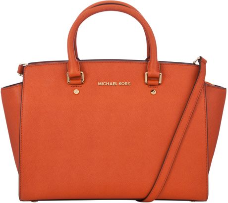 Michael Michael Kors Selma Large Tote Handbag in Orange