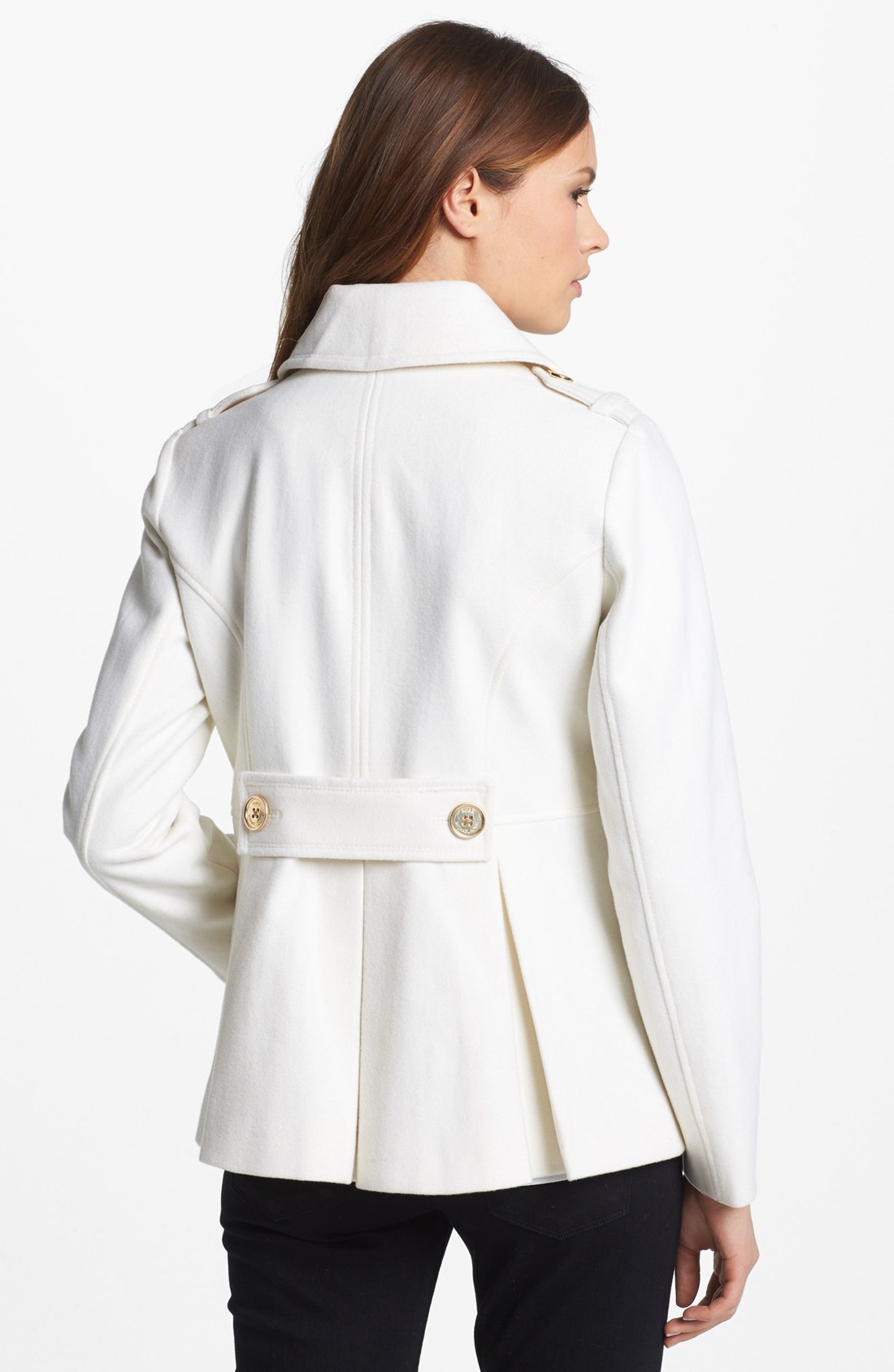 Michael Michael Kors Double Breasted Peacoat In White Lyst