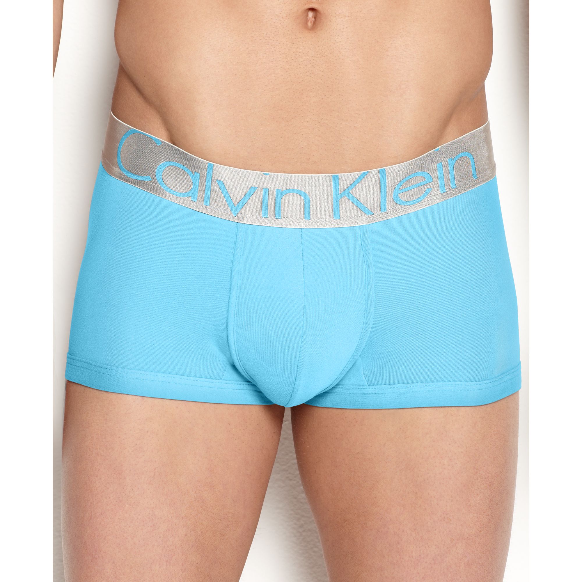 Calvin Klein Steel Microfiber Low Rise Trunk In Blue For Men Aquarius Blue Lyst