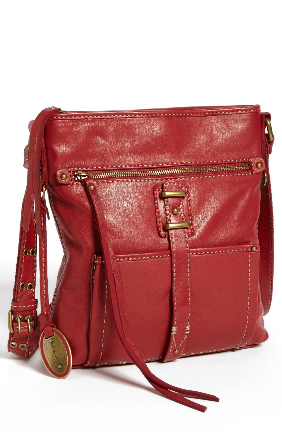 Lucky Brand Ashley Large Crossbody Bag in Red (Wine) | Lyst