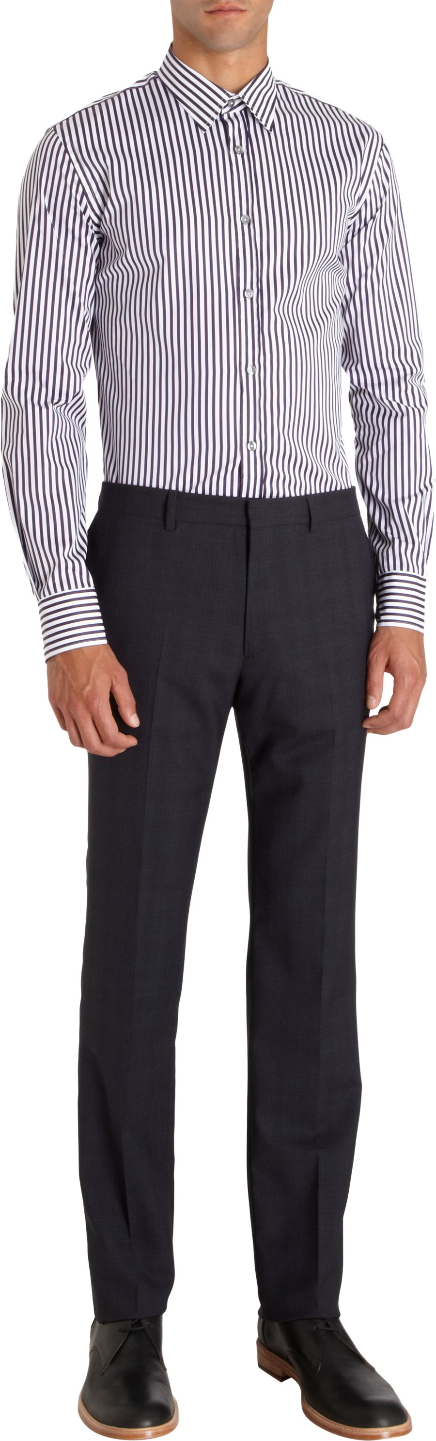 vertical striped dress shirt mens