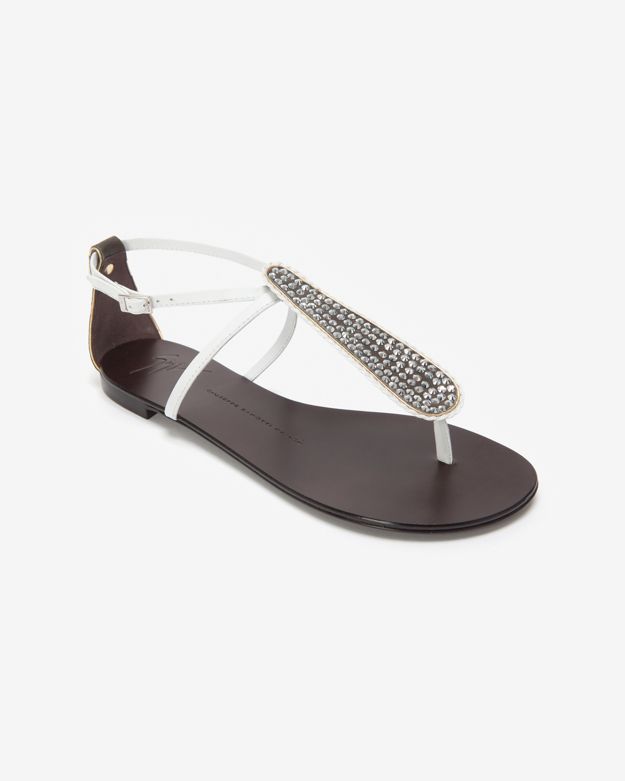 Giuseppe Zanotti Womens Crystal-embellished metallic leather sandals Silver, Silver Sandals â 