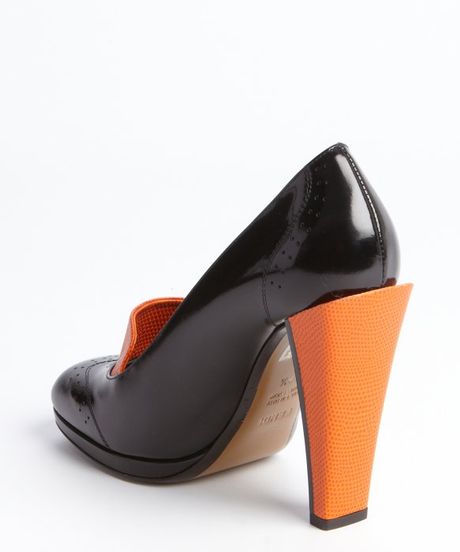 orange wingtip shoes