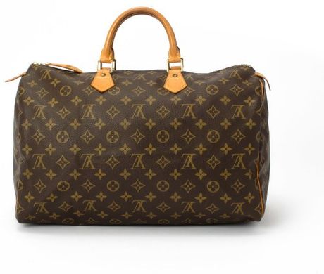 Louis Vuitton Brown Monogram Canvas Speedy 40 Bag in Brown | Lyst