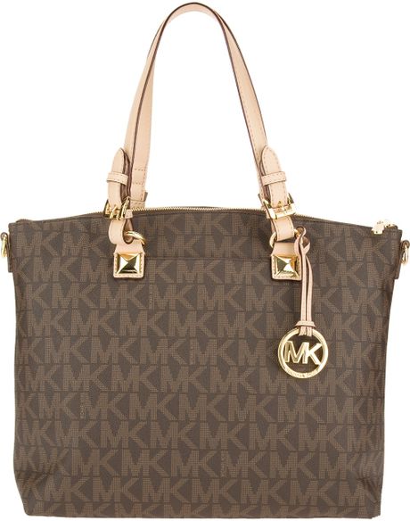 brown michael kors jet set tote