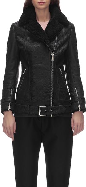 Whistles Lennox Long Line Leather Jacket in Black | Lyst