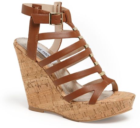 madden steve cognac wedge indyanna sandal