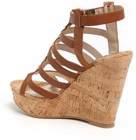 wedge madden indyanna cognac sandal steve