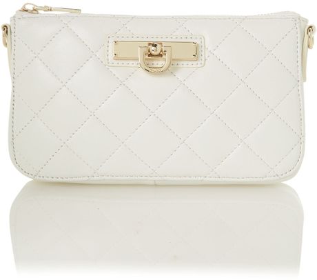 Dkny Small White Clutch Bag with Handle in White | Lyst