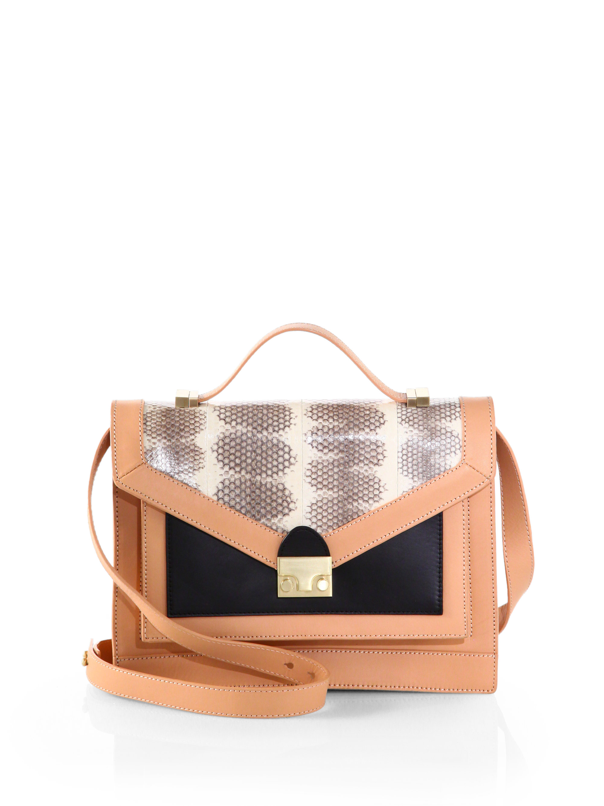 Loeffler Randall Mixedmedia Rider Shoulder Bag In Pink (WHITE MULTI) | Lyst