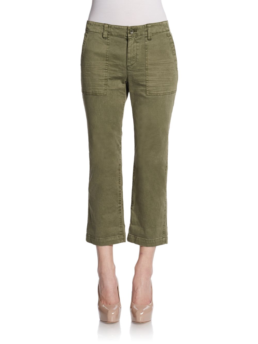 olive green flared pants