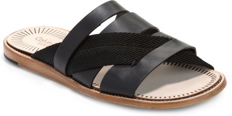 calvin klein black strappy sandals