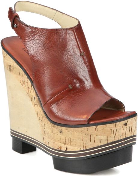 Costume Wedge Cork Red Slingback wedge  National  in (terra  slingback cotta cork Sandals sandals