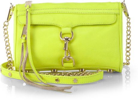 Rebecca Minkoff Mini Mac Crossbody Bag in Yellow (NEON YELLOW) | Lyst