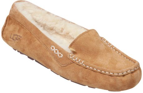 ugg ansley suede moccasin slippers chestnut