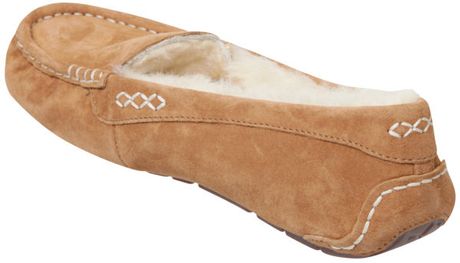 ugg ansley suede moccasin slippers chestnut