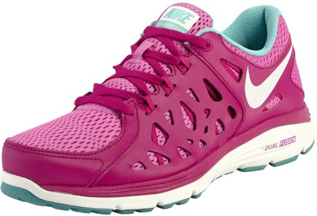 pink and blue nike tennis shoes