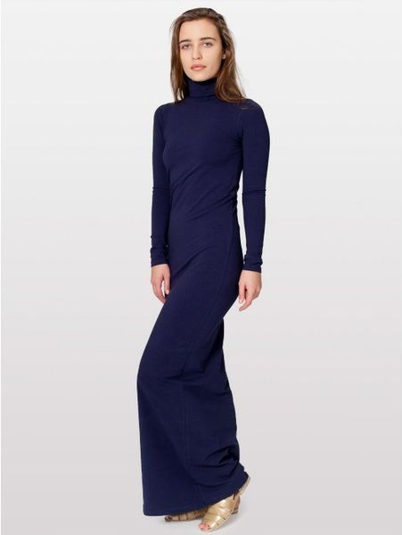... Apparel Cotton Blend Turtleneck Long Sleeve Maxi Dress in Blue (navy ... Apparel Cotton Blend Turtleneck Long Sleeve Maxi Dress in Blue (navy