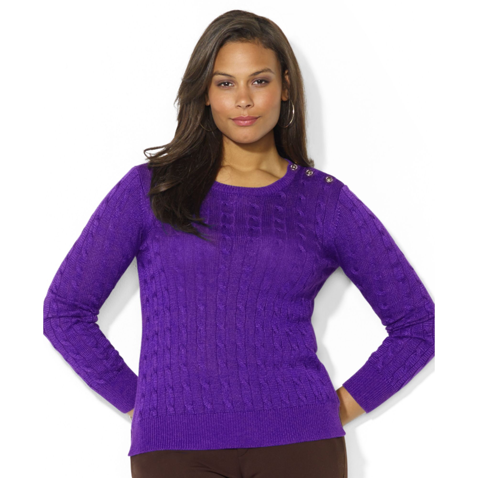 Karen Scott Purple Bliss Marled V-Neck Sweater Size S | Marled sweater, Karen scott sweaters 