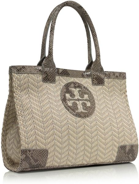 tory burch snakeskin tote