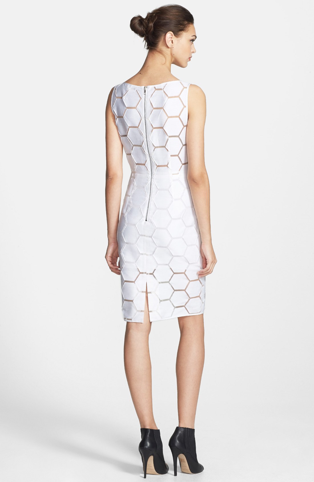 Milly Sheer Overlay Sheath Dress (Size 8)
