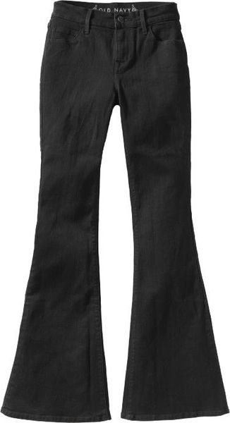 Old Navy Hirise Retro Flare Jeans in Black (Black Jack) | Lyst