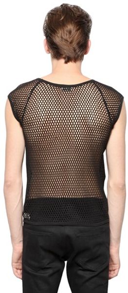 Saint Laurent Cotton Jersey Net Shirt In Black For Men Lyst 4078