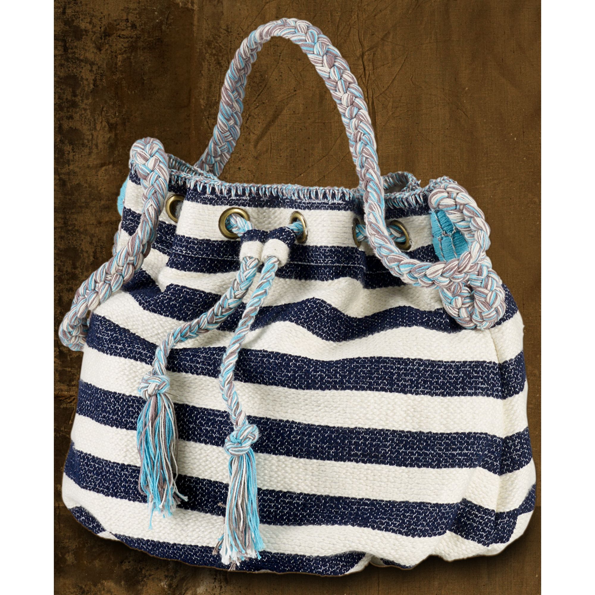 Denim & Supply Ralph Lauren Striped Drawstring Bucket Bag in Blue (Blue/White Stripe) | Lyst