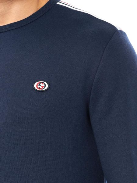 Gucci Crew-neck Cotton Sweatshirt in Blue for Men (navy) | Lyst