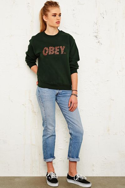 obey cheetah print sweatshirt