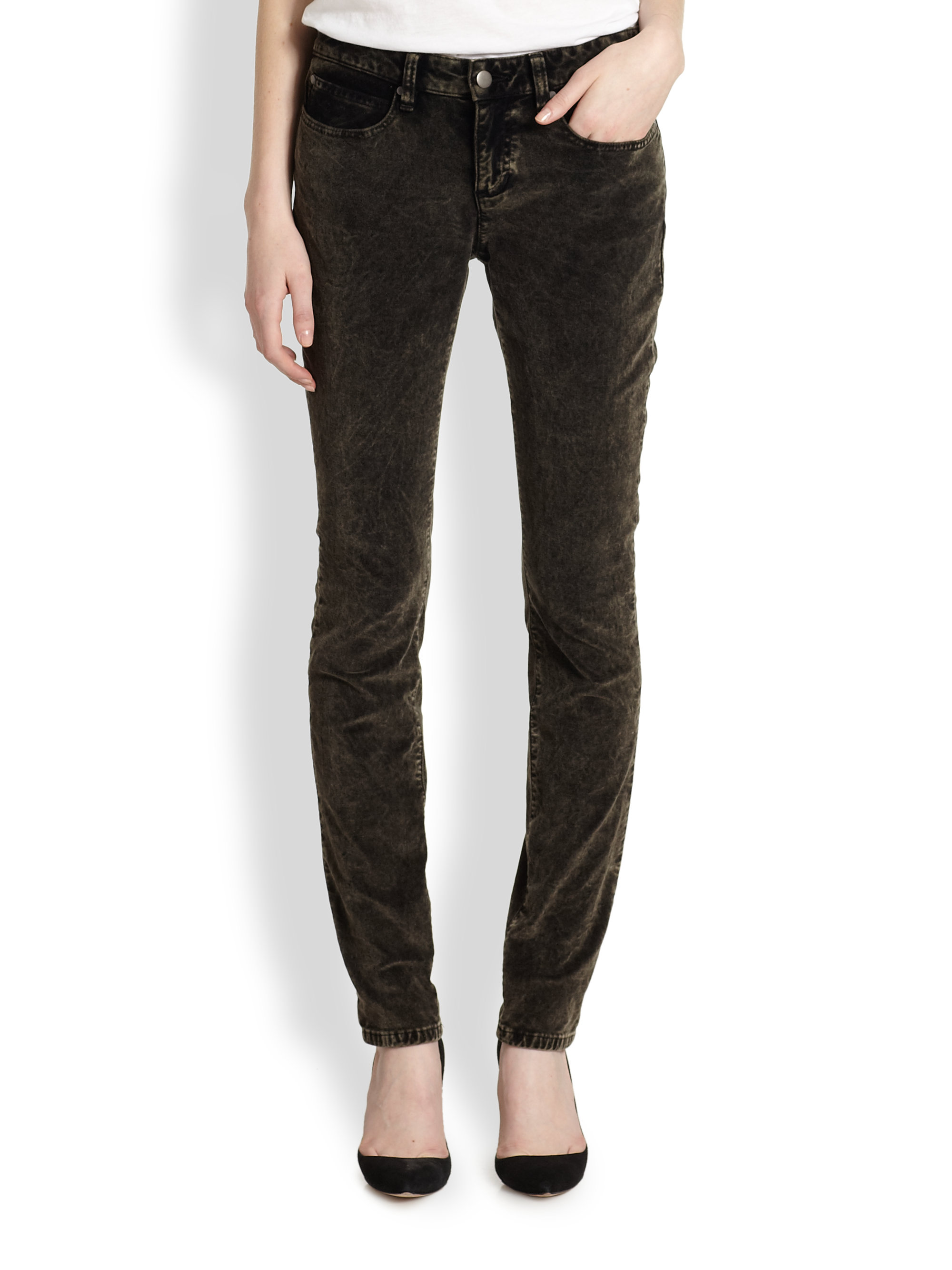 Eileen Fisher Velvet Skinny Jeans in Gray (BRONZE) Lyst