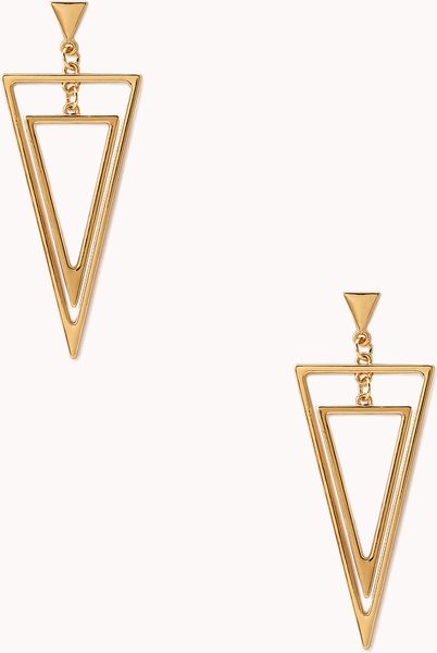 Forever 21 Art Deco Cutout Drop Earrings in Gold | Lyst